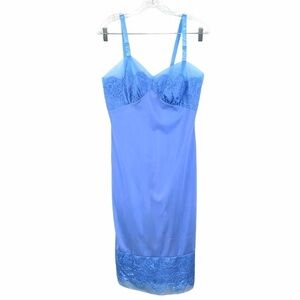 Vintage 1950's Rogers Nylon Tricot Lace Trimmed Slip Dress Sz XS